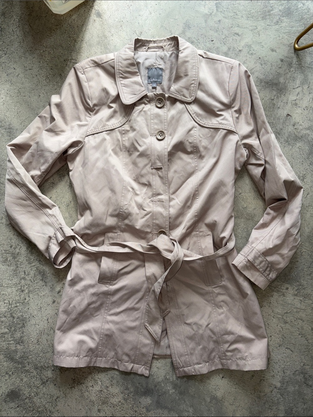 Beige Women's Trench Coat with Belt